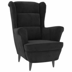 VidaXL Fauteuil Noir Velours