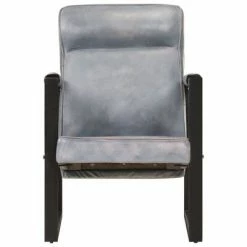 VidaXL Fauteuil 60x75x90 cm Gris Cuir de chèvre véritable 9 VidaXL Fauteuil 60x75x90 cm Gris Cuir de chèvre véritable -Fauteuils Soldes image 2 325146