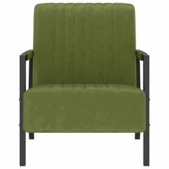 VidaXL Fauteuil Vert clair Velours -Fauteuils Soldes image 2 325761