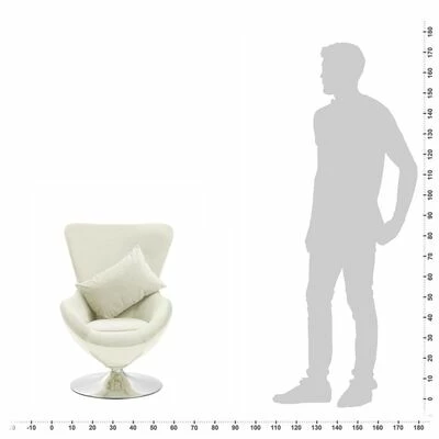 VidaXL Fauteuil pivotant en forme d’œuf avec coussin Crème Velours 4 VidaXL Fauteuil pivotant en forme d’œuf avec coussin Crème Velours – Image 2