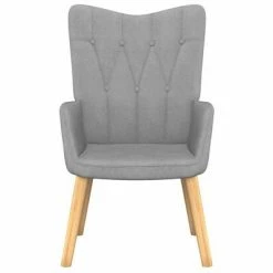 VidaXL Chaise de relaxation Gris clair Tissu -Fauteuils Soldes image 2 327523