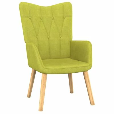 VidaXL Chaise de relaxation avec tabouret Vert Tissu 4 VidaXL Chaise de relaxation avec tabouret Vert Tissu – Image 2