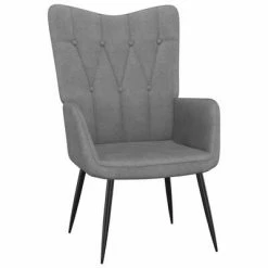 VidaXL Chaise de relaxation avec tabouret Gris foncé Tissu -Fauteuils Soldes image 2 327557