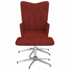 VidaXL Chaise de relaxation avec tabouret Rouge bordeaux Tissu -Fauteuils Soldes image 2 327608