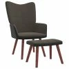 VidaXL Chaise de relaxation avec repose-pied Gris foncé Velours et PVC