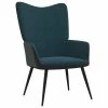 VidaXL Chaise de relaxation Bleu Velours et PVC -Fauteuils Soldes image 2 327819