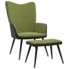 VidaXL Chaise de relaxation avec repose-pied Vert clair Velours et PVC -Fauteuils Soldes image 2 327823
