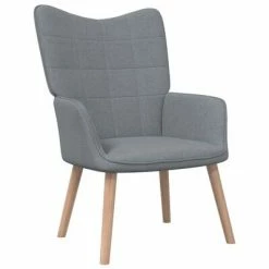 VidaXL Chaise de relaxation avec tabouret Gris clair Tissu 9 VidaXL Chaise de relaxation avec tabouret Gris clair Tissu -Fauteuils Soldes image 2 327930