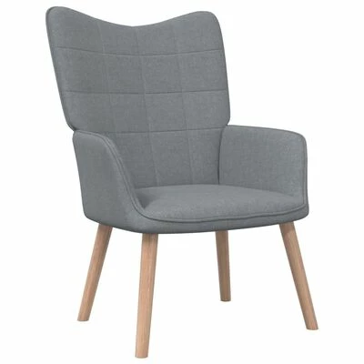 VidaXL Chaise de relaxation avec tabouret Gris clair Tissu 4 VidaXL Chaise de relaxation avec tabouret Gris clair Tissu – Image 2