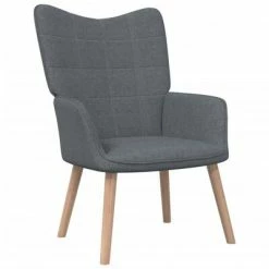 VidaXL Chaise de relaxation avec tabouret Gris foncé Tissu -Fauteuils Soldes image 2 327931