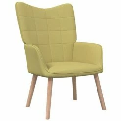 VidaXL Chaise de relaxation avec tabouret Vert Tissu -Fauteuils Soldes image 2 327935