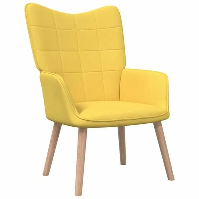 VidaXL Chaise de relaxation avec tabouret Jaune moutarde Tissu 4 VidaXL Chaise de relaxation avec tabouret Jaune moutarde Tissu – Image 2