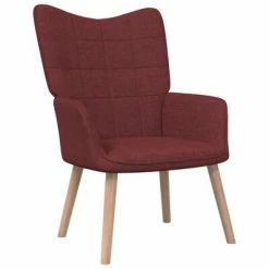 VidaXL Chaise de relaxation avec tabouret Rouge bordeaux Tissu -Fauteuils Soldes image 2 327938