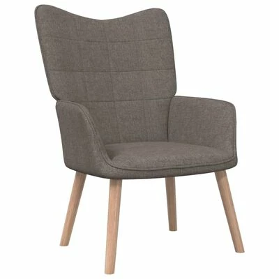 VidaXL Chaise de relaxation avec tabouret Taupe Tissu 4 VidaXL Chaise de relaxation avec tabouret Taupe Tissu â Image 2