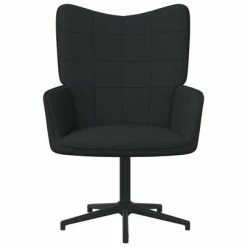 VidaXL Chaise de relaxation avec tabouret Noir Tissu 9 VidaXL Chaise de relaxation avec tabouret Noir Tissu -Fauteuils Soldes image 2 327980