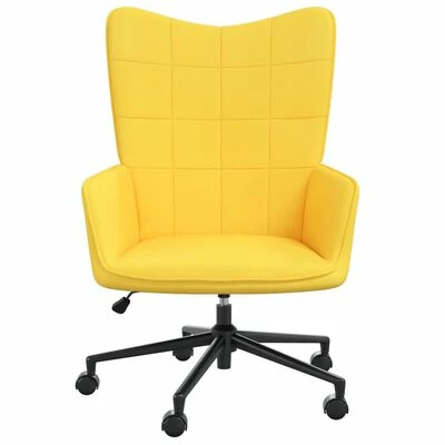 VidaXL Chaise de relaxation Jaune moutarde Tissu 4 VidaXL Chaise de relaxation Jaune moutarde Tissu – Image 2