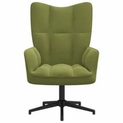 VidaXL Chaise de relaxation Vert clair Velours -Fauteuils Soldes image 2 328098