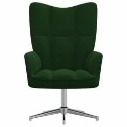 VidaXL Chaise de relaxation Vert foncé Velours 9 VidaXL Chaise de relaxation Vert foncé Velours -Fauteuils Soldes image 2 328119