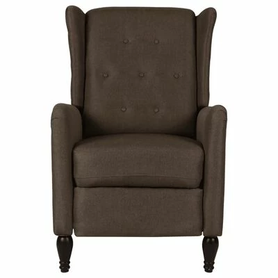 VidaXL Fauteuil inclinable Marron foncé Tissu 4 VidaXL Fauteuil inclinable Marron foncé Tissu – Image 2