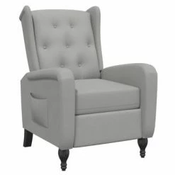 VidaXL Fauteuil inclinable Gris clair Velours
