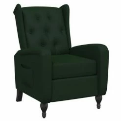 VidaXL Fauteuil inclinable Vert foncé Velours
