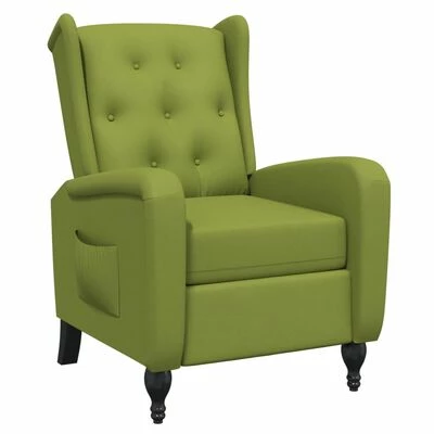 VidaXL Fauteuil inclinable Vert clair Velours 3 VidaXL Fauteuil inclinable Vert clair Velours