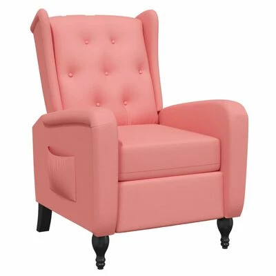 VidaXL Fauteuil inclinable Rose Velours 3 VidaXL Fauteuil inclinable Rose Velours