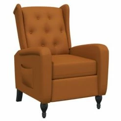 VidaXL Fauteuil inclinable Marron Velours