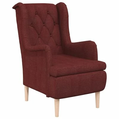 VidaXL Fauteuil avec pieds en bois d'hévéa solide Rouge bordeaux Tissu 3 VidaXL Fauteuil avec pieds en bois d'hévéa solide Rouge bordeaux Tissu