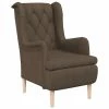 VidaXL Fauteuil avec pieds en bois d'hévéa solide Marron Tissu 2 VidaXL Fauteuil avec pieds en bois d'hévéa solide Marron Tissu -Fauteuils Soldes image 2 329388