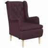 VidaXL Fauteuil avec pieds en bois d'hévéa solide Violet Tissu -Fauteuils Soldes image 2 329391
