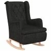 VidaXL Fauteuil avec pieds à bascule en bois d'hévéa Noir Tissu -Fauteuils Soldes image 2 329407