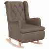 VidaXL Fauteuil avec pieds à bascule en bois d'hévéa Taupe Tissu