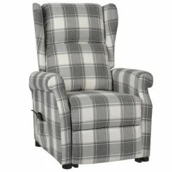 VidaXL Fauteuil inclinable Blanc et gris Tissu 9 VidaXL Fauteuil inclinable Blanc et gris Tissu -Fauteuils Soldes image 2 329473