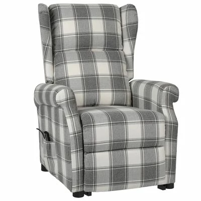 VidaXL Fauteuil inclinable Blanc et gris Tissu 4 VidaXL Fauteuil inclinable Blanc et gris Tissu â Image 2