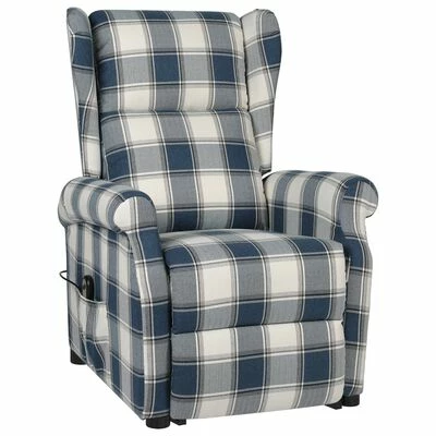 VidaXL Fauteuil inclinable Bleu Tissu 4 VidaXL Fauteuil inclinable Bleu Tissu – Image 2