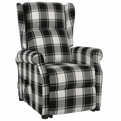 VidaXL Fauteuil inclinable Marron et blanc Tissu 4 VidaXL Fauteuil inclinable Marron et blanc Tissu – Image 2