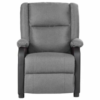 VidaXL Fauteuil inclinable TV Gris clair Similicuir et tissu 4 VidaXL Fauteuil inclinable TV Gris clair Similicuir et tissu – Image 2