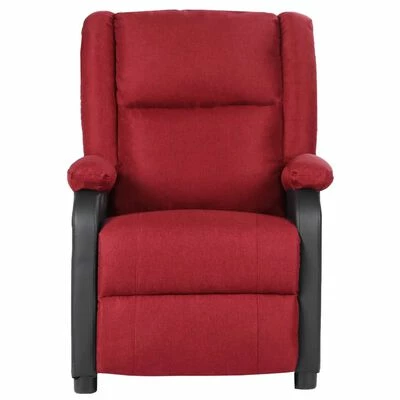 VidaXL Fauteuil inclinable TV Rouge bordeaux Similicuir et tissu 4 VidaXL Fauteuil inclinable TV Rouge bordeaux Similicuir et tissu – Image 2