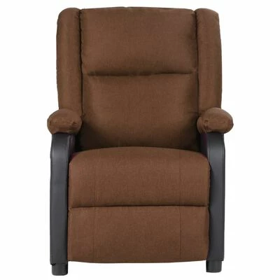 VidaXL Fauteuil inclinable TV Marron Similicuir et tissu 4 VidaXL Fauteuil inclinable TV Marron Similicuir et tissu – Image 2
