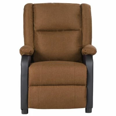 VidaXL Fauteuil inclinable TV Taupe Similicuir et tissu 4 VidaXL Fauteuil inclinable TV Taupe Similicuir et tissu – Image 2