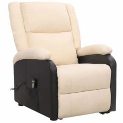 VidaXL Fauteuil inclinable Crème Tissu -Fauteuils Soldes image 2 329513