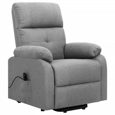 VidaXL Fauteuil inclinable Gris clair Tissu 4 VidaXL Fauteuil inclinable Gris clair Tissu – Image 2