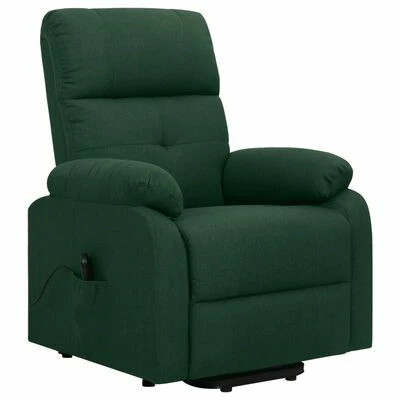 VidaXL Fauteuil inclinable Vert foncé Tissu 4 VidaXL Fauteuil inclinable Vert foncé Tissu – Image 2