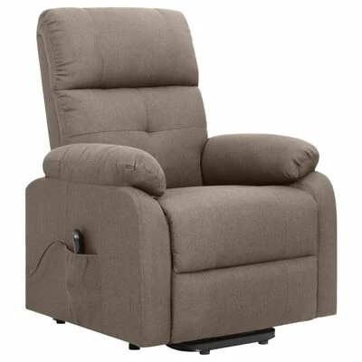 VidaXL Fauteuil inclinable Taupe Tissu 4 VidaXL Fauteuil inclinable Taupe Tissu – Image 2