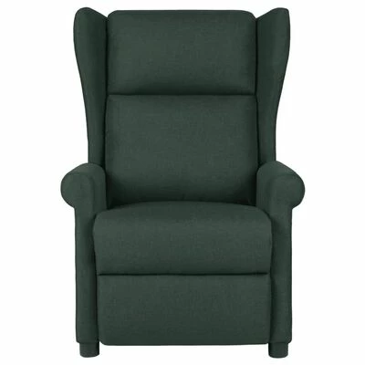 VidaXL Fauteuil inclinable Vert foncé Tissu 4 VidaXL Fauteuil inclinable Vert foncé Tissu – Image 2
