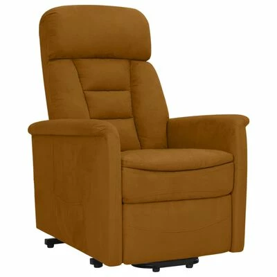 VidaXL Fauteuil inclinable Marron Similicuir daim 4 VidaXL Fauteuil inclinable Marron Similicuir daim â Image 2