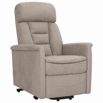 VidaXL Fauteuil inclinable Taupe Similicuir daim 4 VidaXL Fauteuil inclinable Taupe Similicuir daim – Image 2