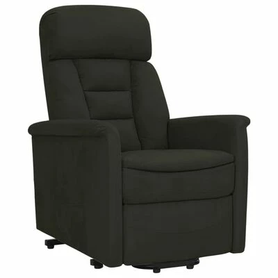VidaXL Fauteuil inclinable Noir Similicuir daim 4 VidaXL Fauteuil inclinable Noir Similicuir daim – Image 2
