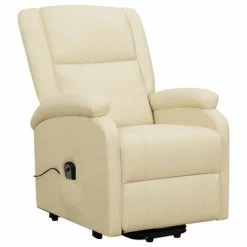 VidaXL Fauteuil inclinable Crème Similicuir -Fauteuils Soldes image 2 329686